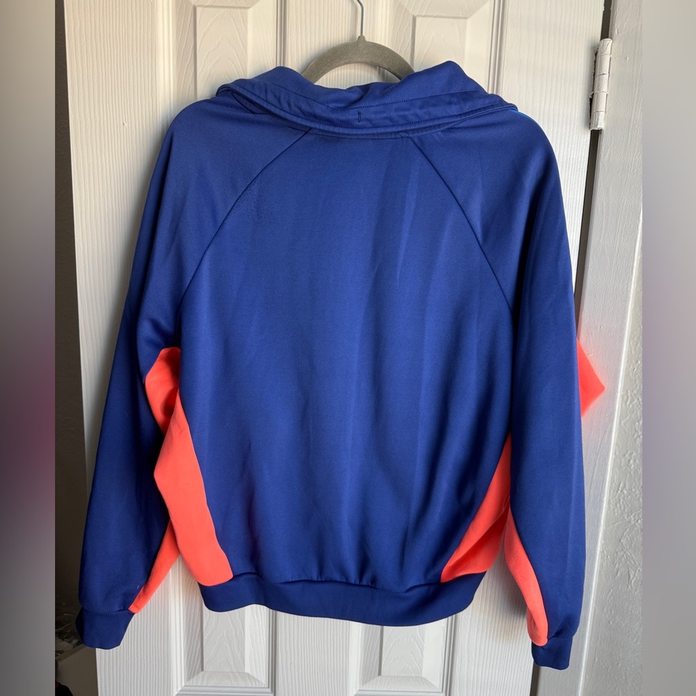 NIKE VINTAGE Colorblock Zip Up Fearless High-Low Jacket Retro 98s Blue Top Sz M - Picture 4 of 6